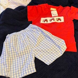 Kids Red and Blue Car Pajama Set